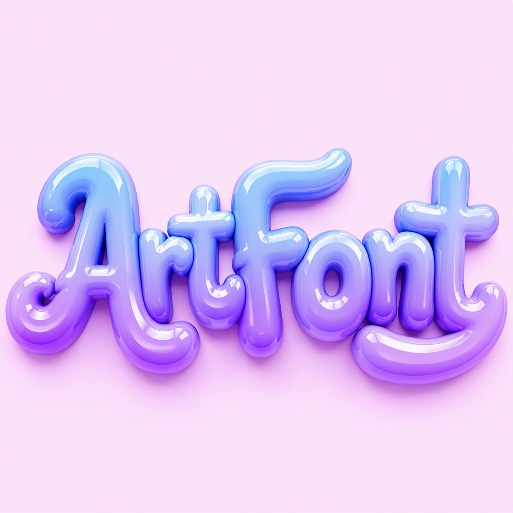 Shiny Bubble 3D - Cute AI font template preview