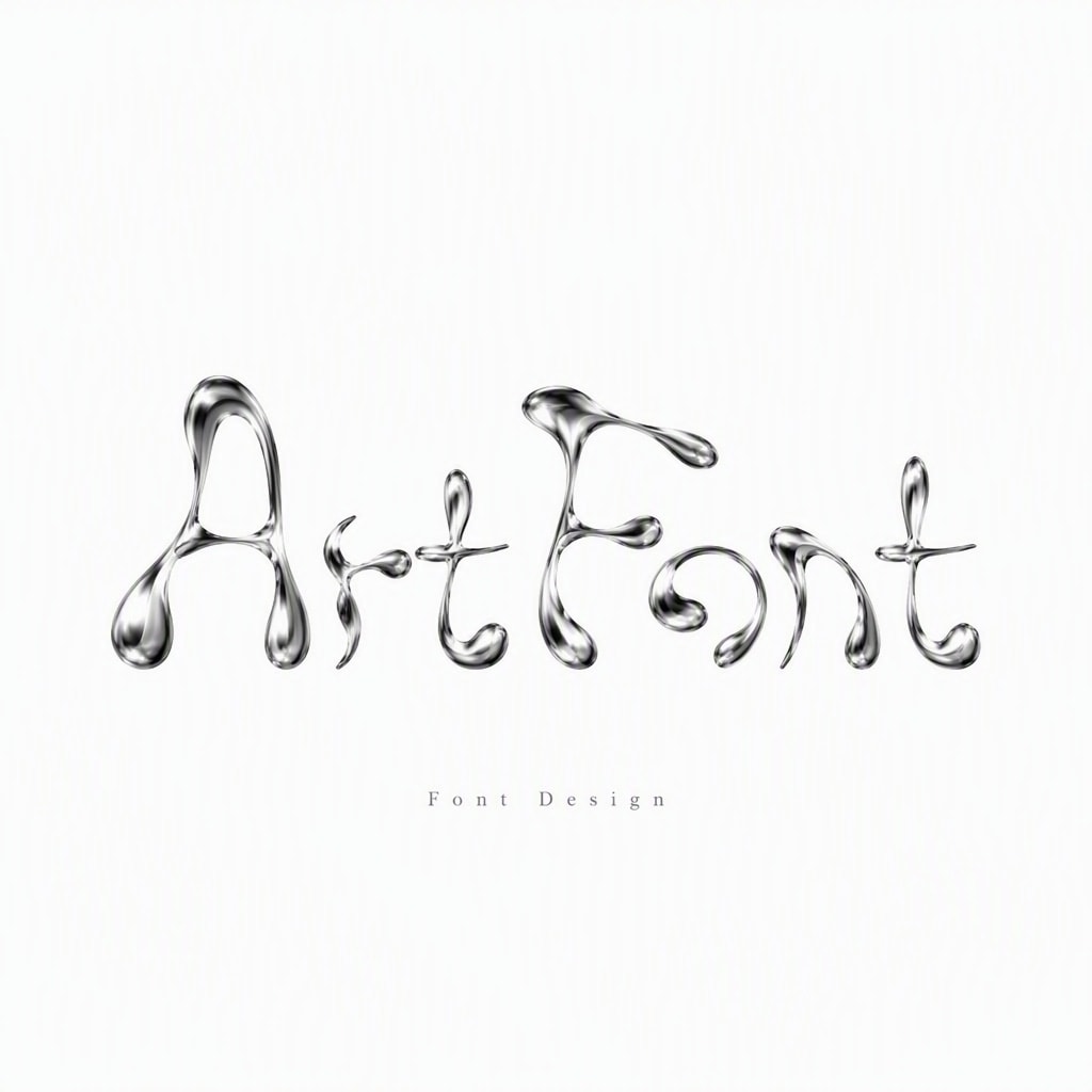 Silver Fluid Minimal - Luxury Elegant AI font template preview