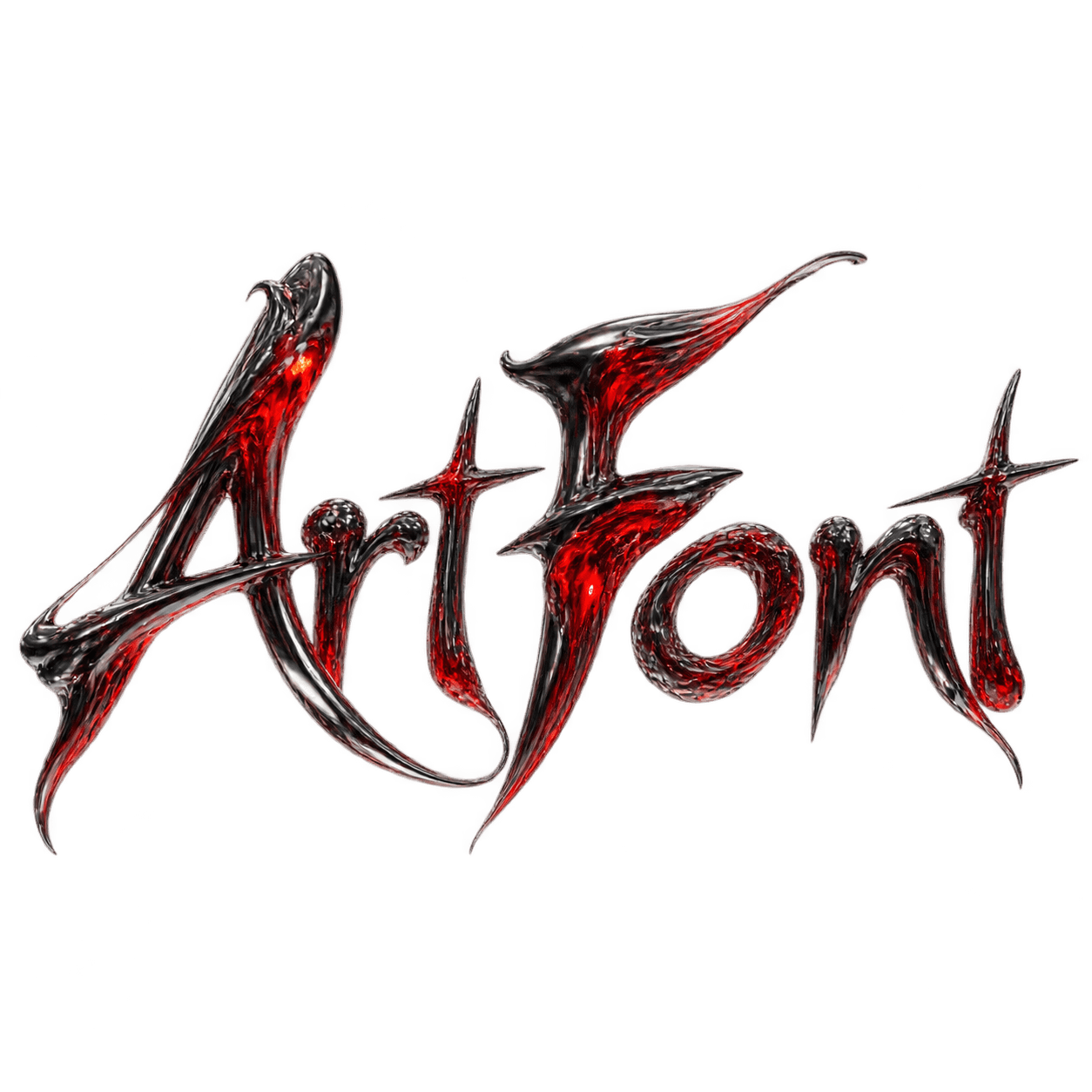 Liquid Metal Crimson - Luxury Elegant AI font template preview