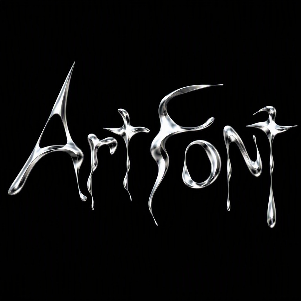 Deconstructed Silver Fluid - Luxury Elegant AI font template preview