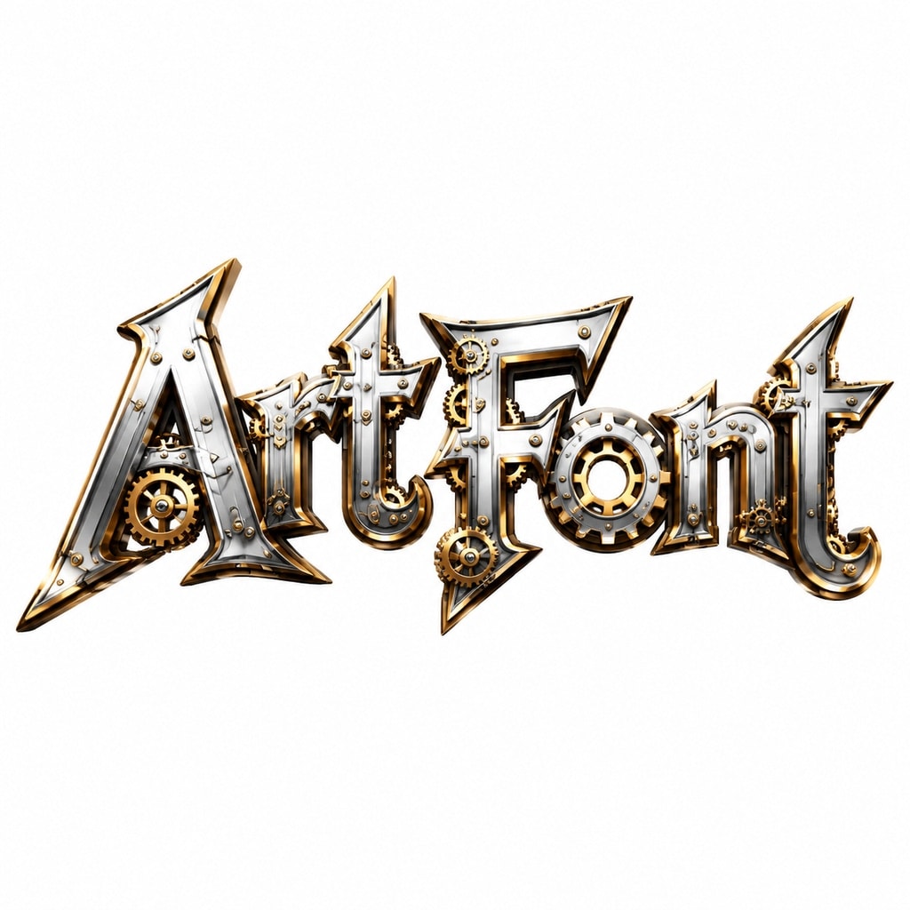 Anime Gear Metal - Luxury Elegant AI font template preview