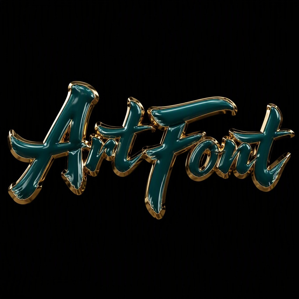 Ceramic Gold Cursive - Luxury Elegant AI font template preview
