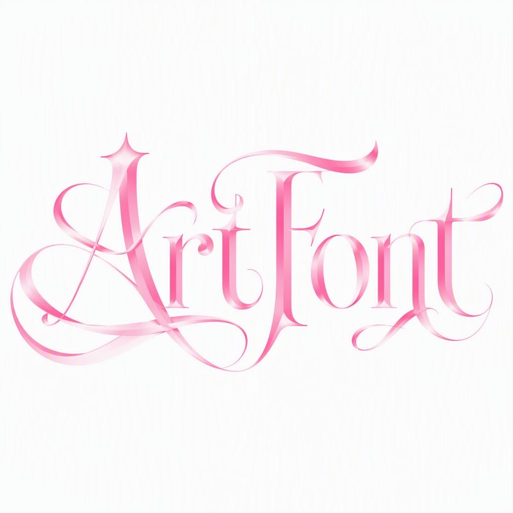Pink Fantasy Ribbon - Elegant Minimal AI font example | ArtFont