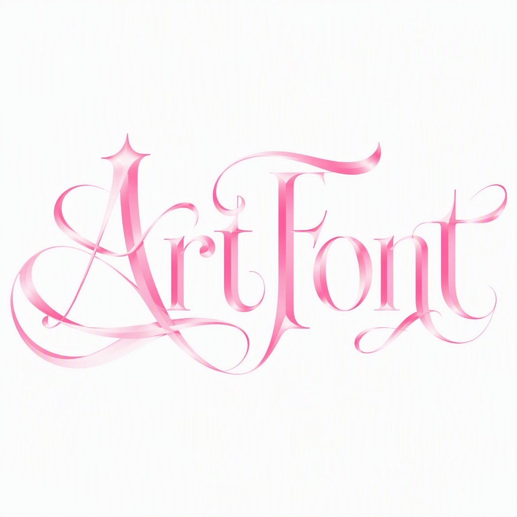 Pink Fantasy Ribbon - Elegant Minimal AI font template preview