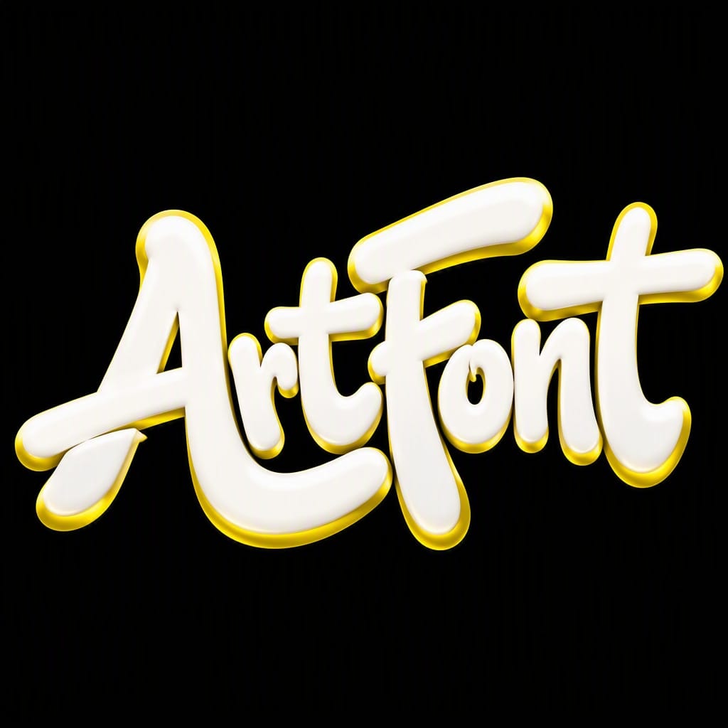 Yellow Edge 3D Block - Street Art AI font example | ArtFont