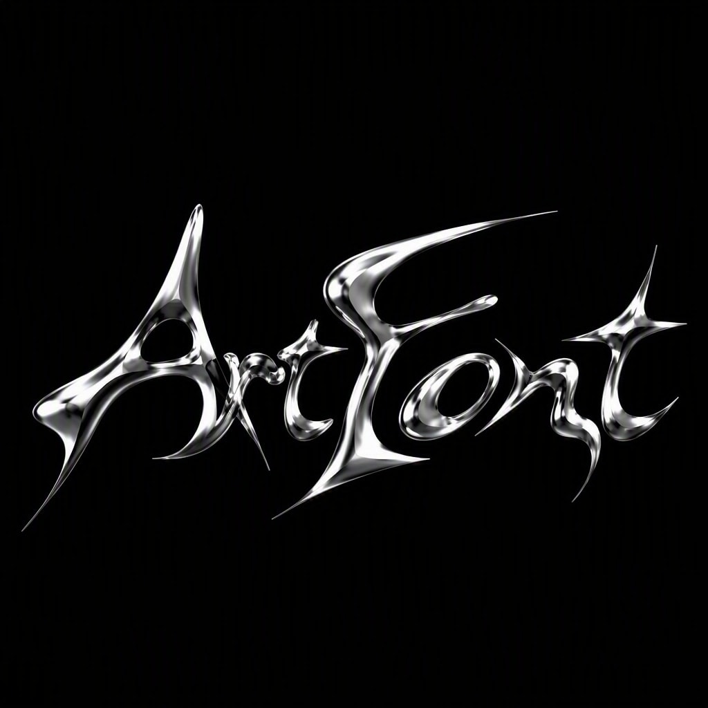 Acid Silver Fluid - Elegant Minimal AI font template preview