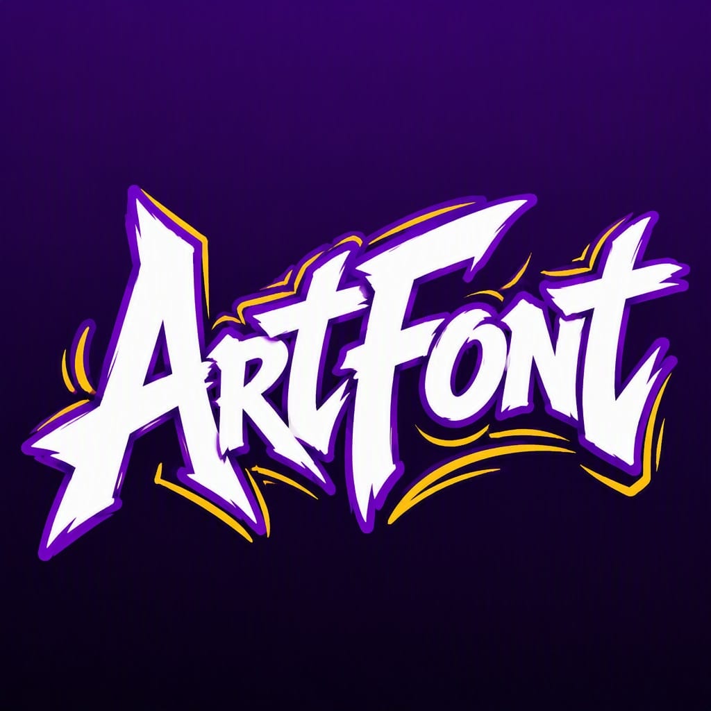 Purple Yellow Graffiti - Street Art AI font example | ArtFont