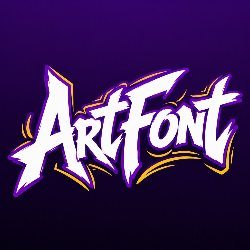 Purple Yellow Graffiti - Street Art AI font template preview