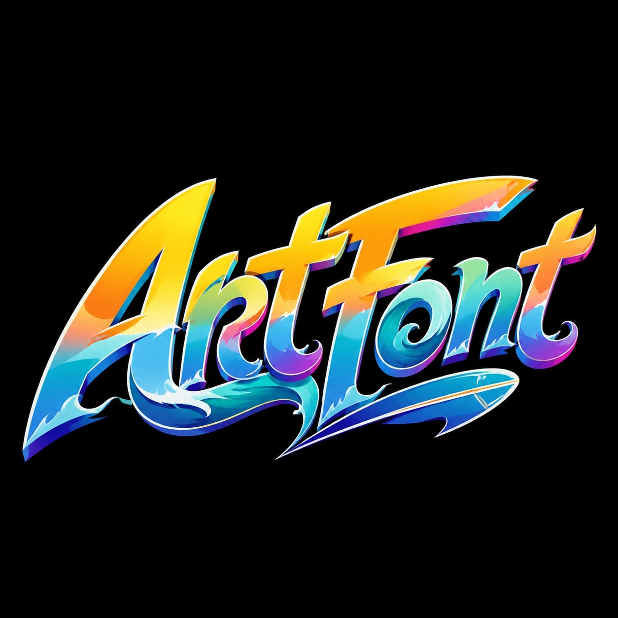 Surf Wave Title - Street Art AI font template preview