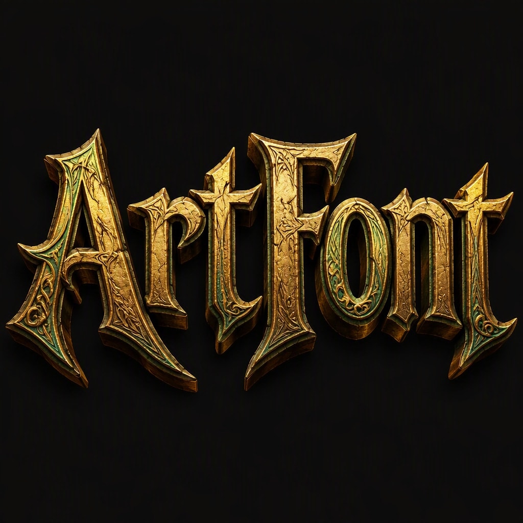 Runic Fantasy Logo - 3D Bold AI font template preview
