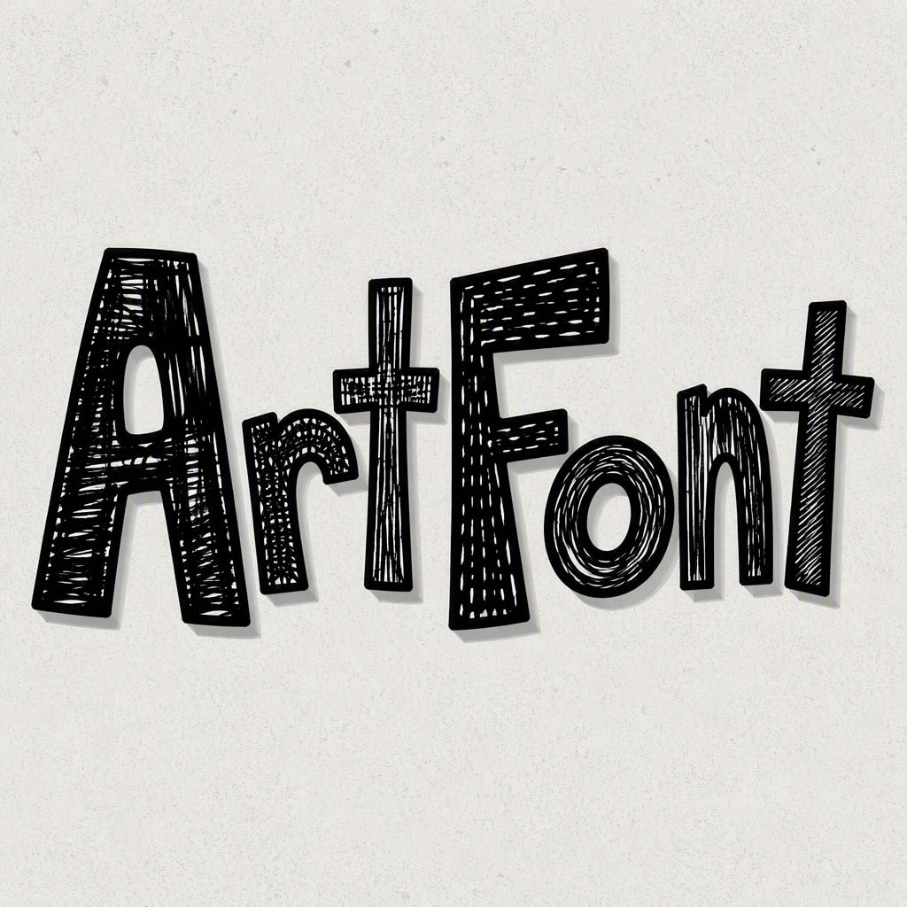 Toddler Scrawl - 3D Bold AI font template preview