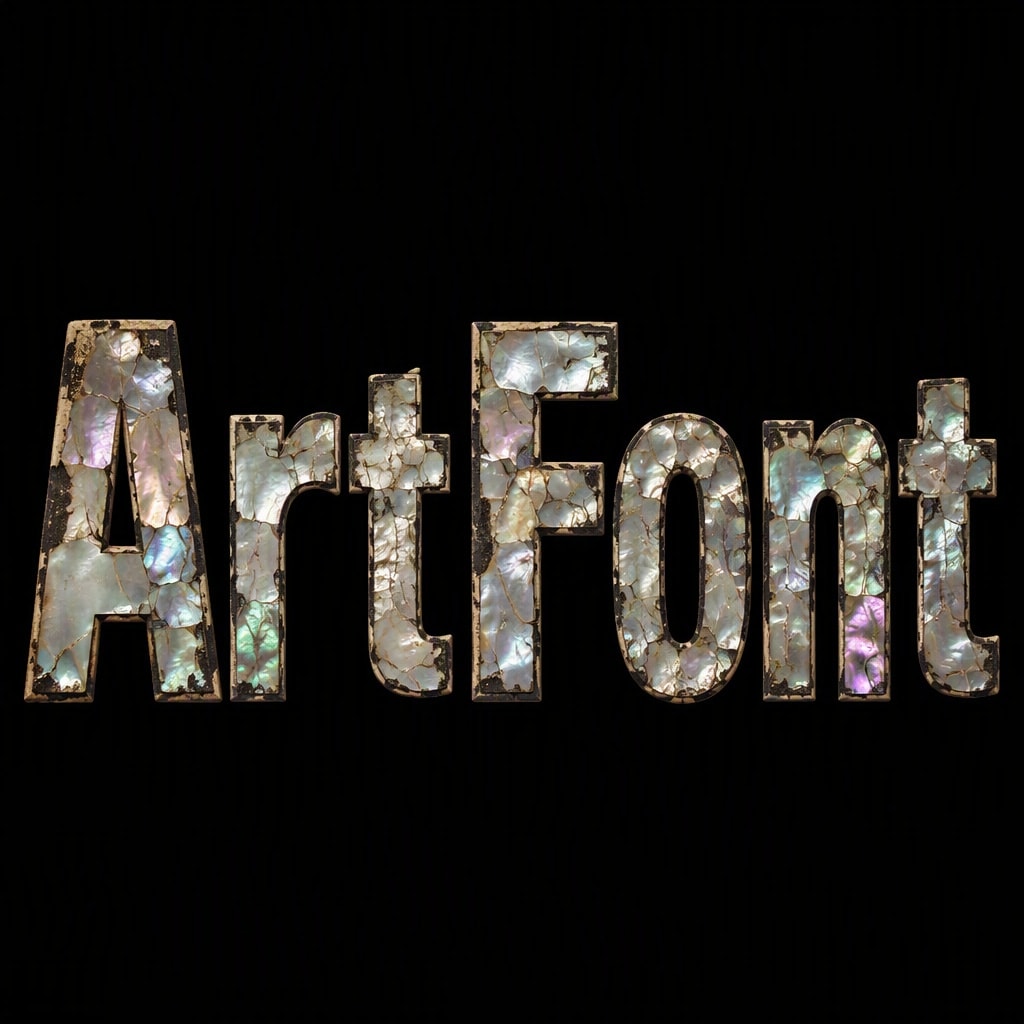 Mother of Pearl - 3D Bold AI font template preview