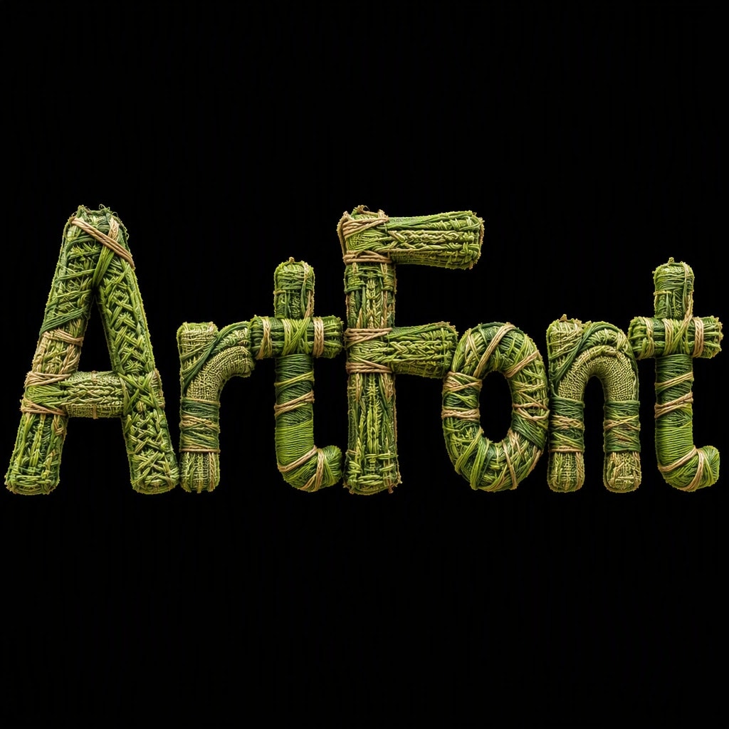 Green Thread Weave - Cute AI font template preview