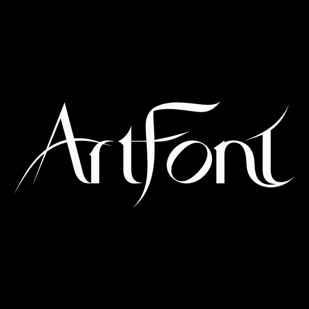 Glossy Rainbow Ribbon - Elegant Minimal AI font example | ArtFont