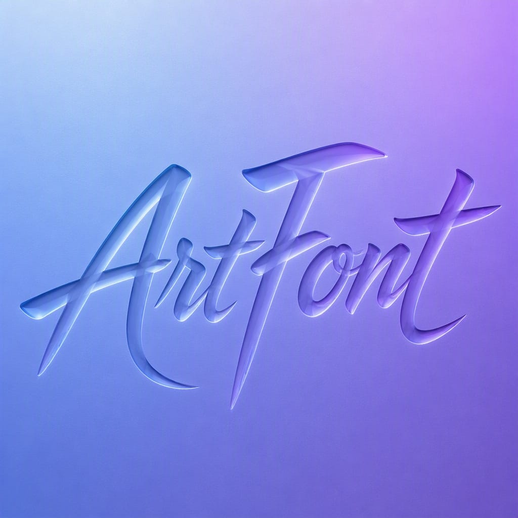 Etched Glass Cursive - Calligraphy AI font example | ArtFont