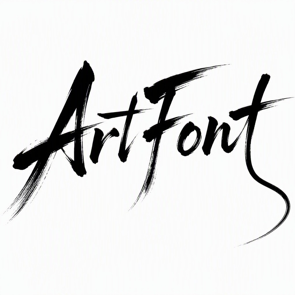 Ink Wash 41 - Calligraphy AI font template preview