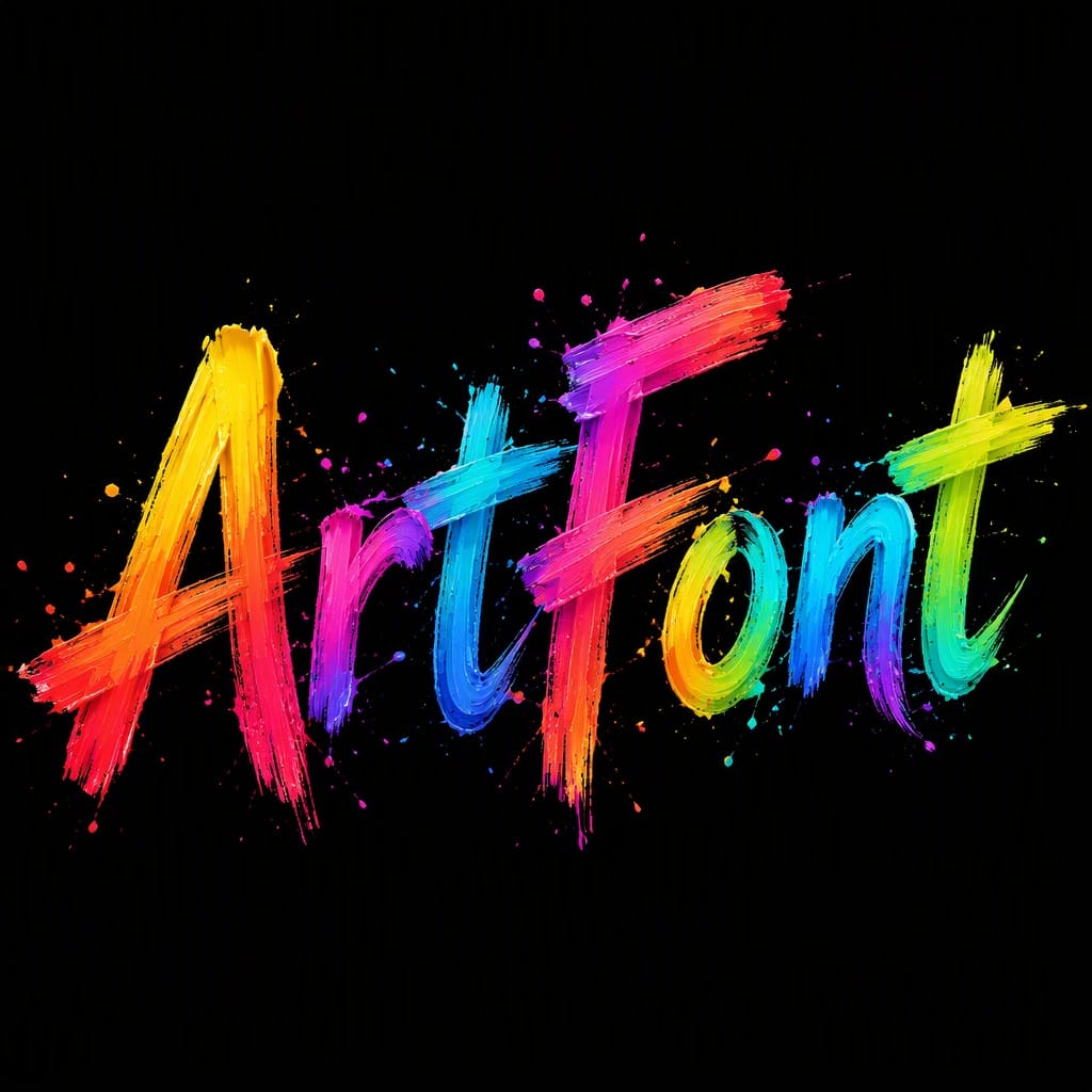 Color Splash Ink - Calligraphy AI font example | ArtFont