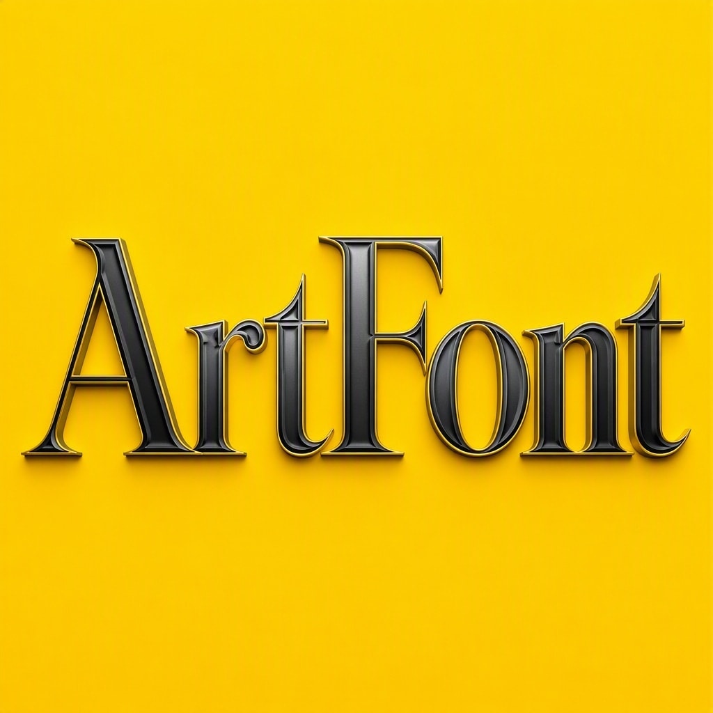 Yellow Emboss Serif - Minimalist AI font template preview