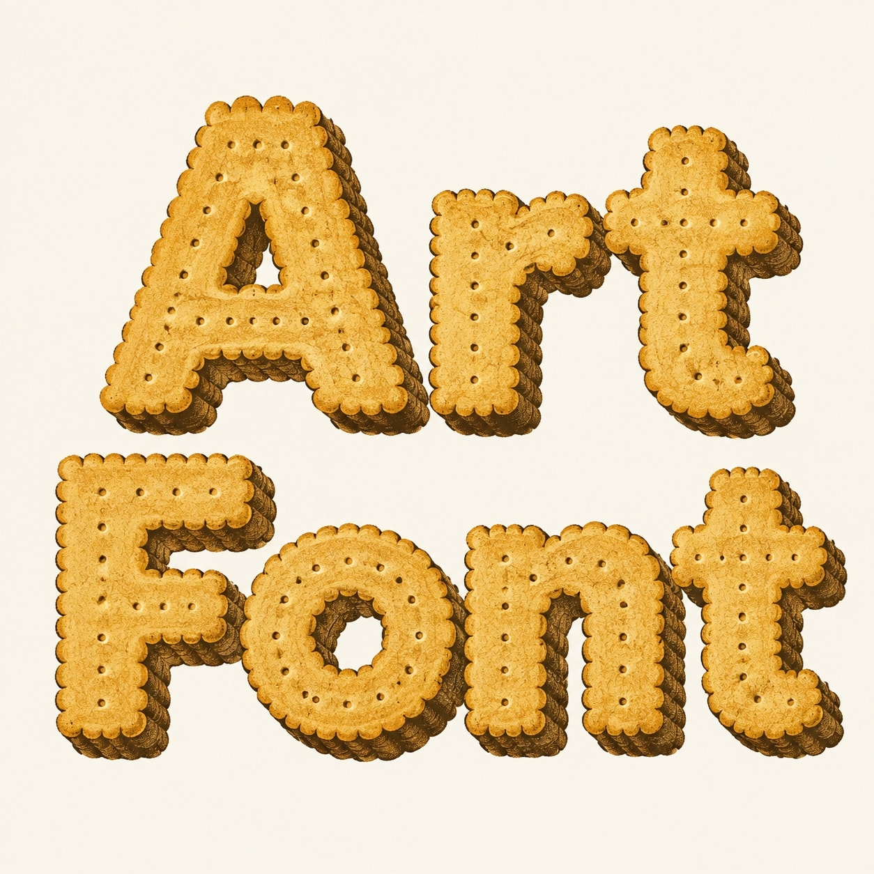 Biscuit Silkscreen - 3D Bold AI font template preview