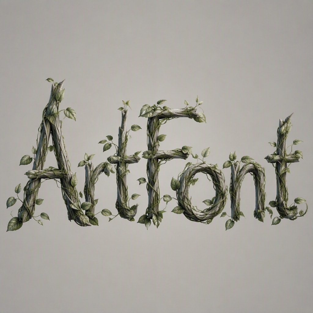 Tree Branch Eco - Minimalist AI font template preview
