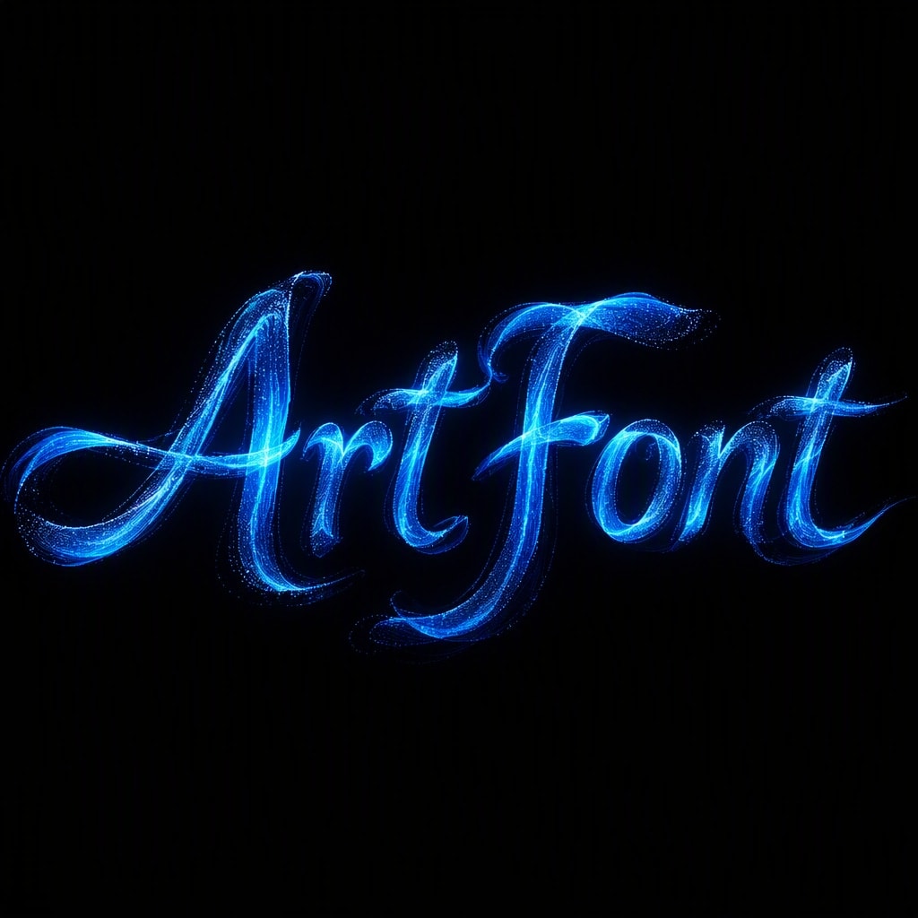 Holographic Particles - Neon Glow AI font template preview
