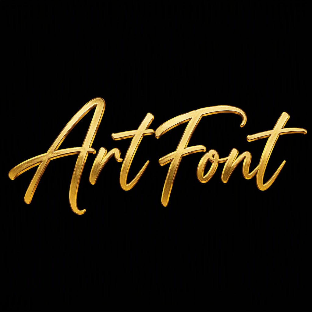Golden Gradient Modern Calligraphy - Calligraphy AI font template preview