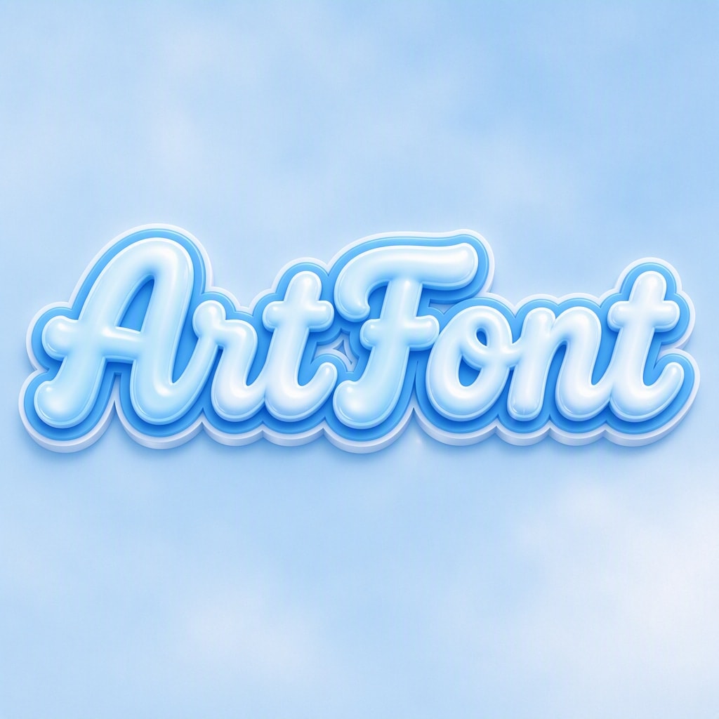 Cloud Puff Script - Cute AI font template preview